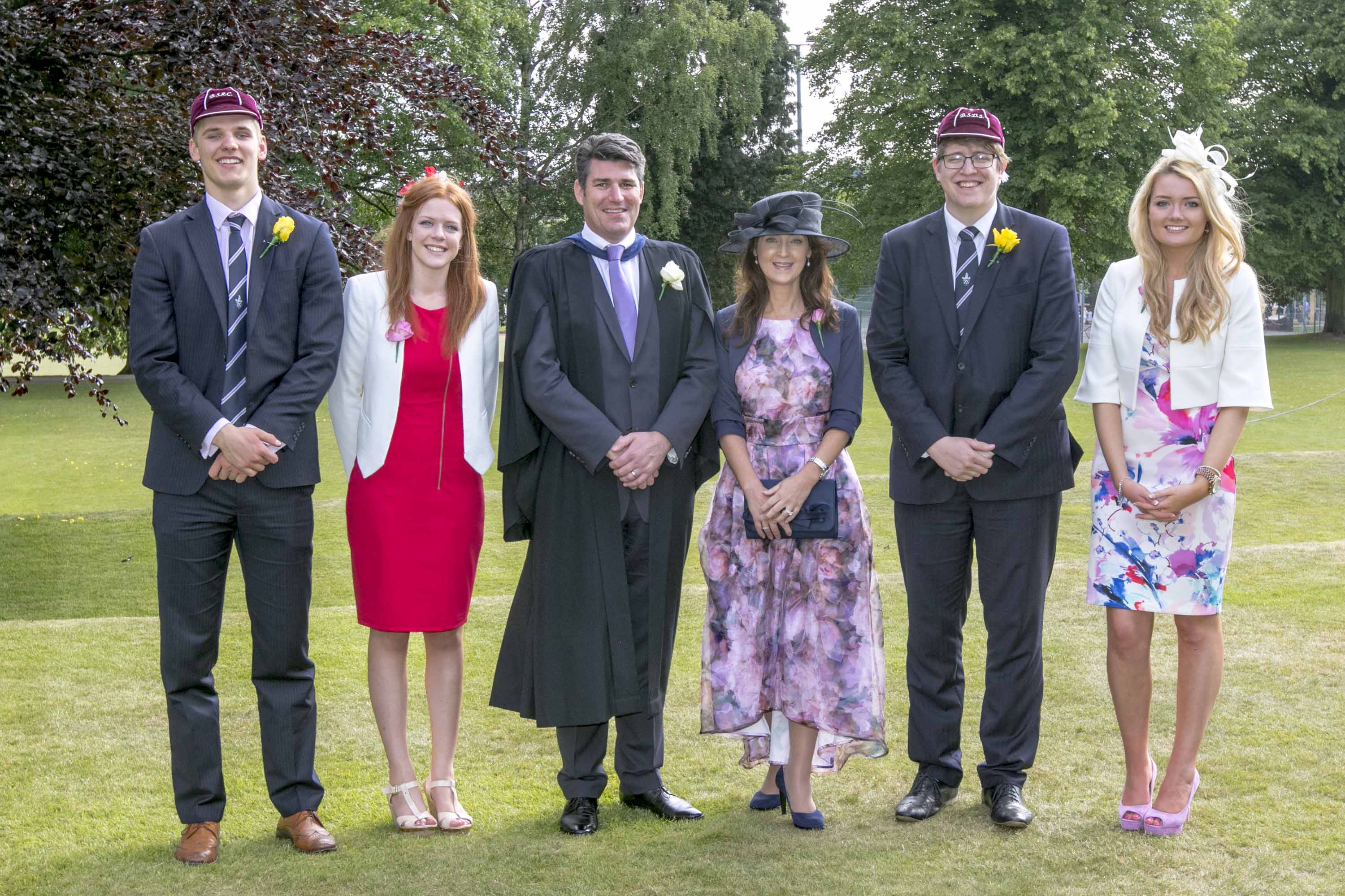 Commemoration Day 2015: The Heads of School with the Headmaster and Mrs Leversha-Clague